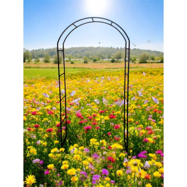 Pergola metalowa MAGDA , LUCK DESIGN XXL Łuk szerokość 140cm wysokość 240 cm + 4× Hak kotwa DO MOCOWANIA DO ZIEMI 30cm